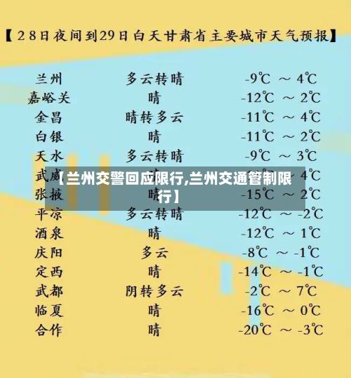 【兰州交警回应限行,兰州交通管制限行】-第3张图片