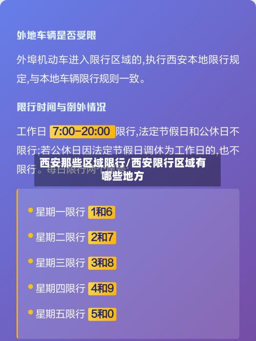 西安那些区域限行/西安限行区域有哪些地方-第3张图片