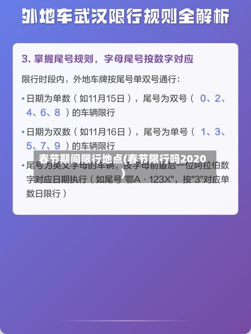 春节期间限行地点(春节限行吗2020)
