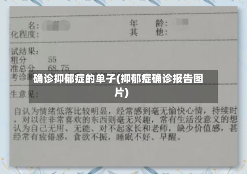 确诊抑郁症的单子(抑郁症确诊报告图片)-第2张图片