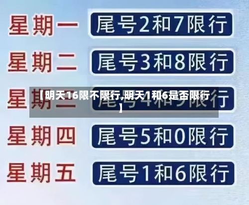 【明天16限不限行,明天1和6是否限行】