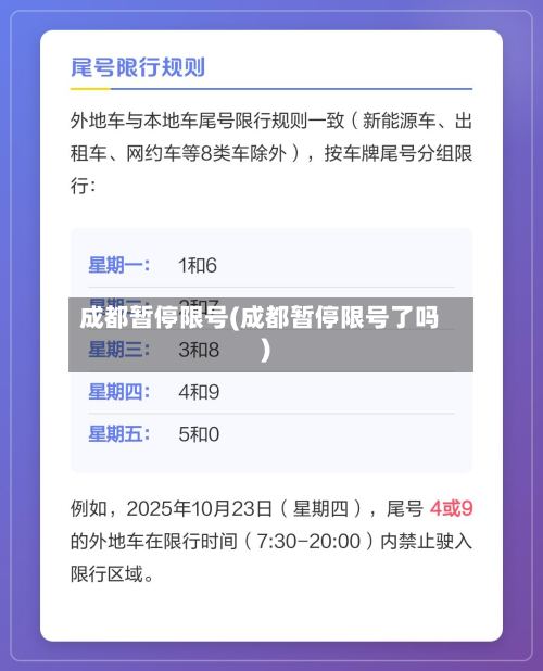 成都暂停限号(成都暂停限号了吗)-第3张图片