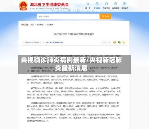 央视确诊肺炎病例最新/央视新冠肺炎最新消息-第2张图片