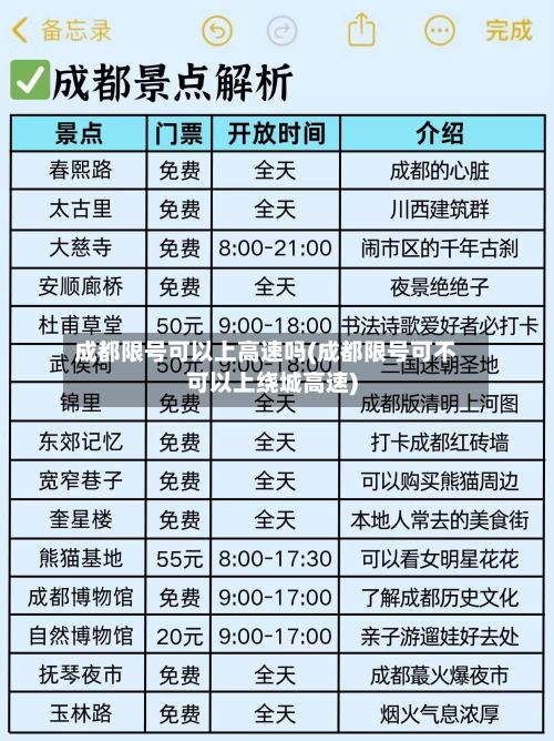 成都限号可以上高速吗(成都限号可不可以上绕城高速)-第2张图片