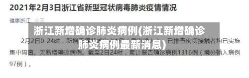 浙江新增确诊肺炎病例(浙江新增确诊肺炎病例最新消息)