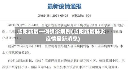 咸阳新增一例确诊病例(咸阳新增肺炎疫情最新消息)-第3张图片