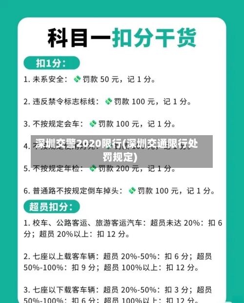 深圳交警2020限行(深圳交通限行处罚规定)-第3张图片