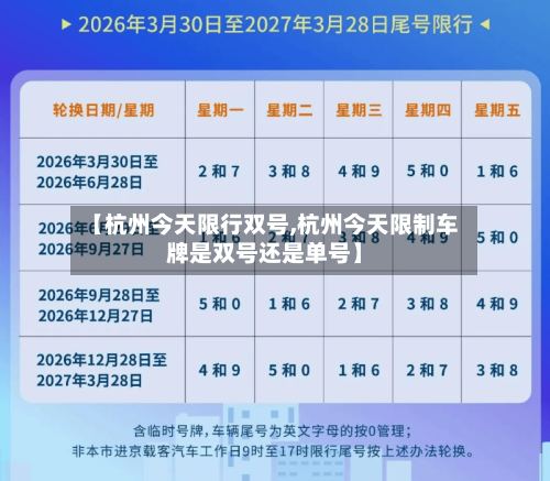 【杭州今天限行双号,杭州今天限制车牌是双号还是单号】-第3张图片