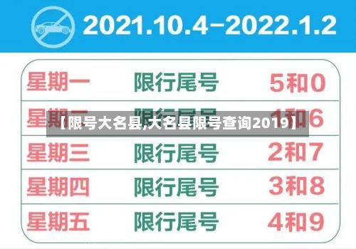 【限号大名县,大名县限号查询2019】